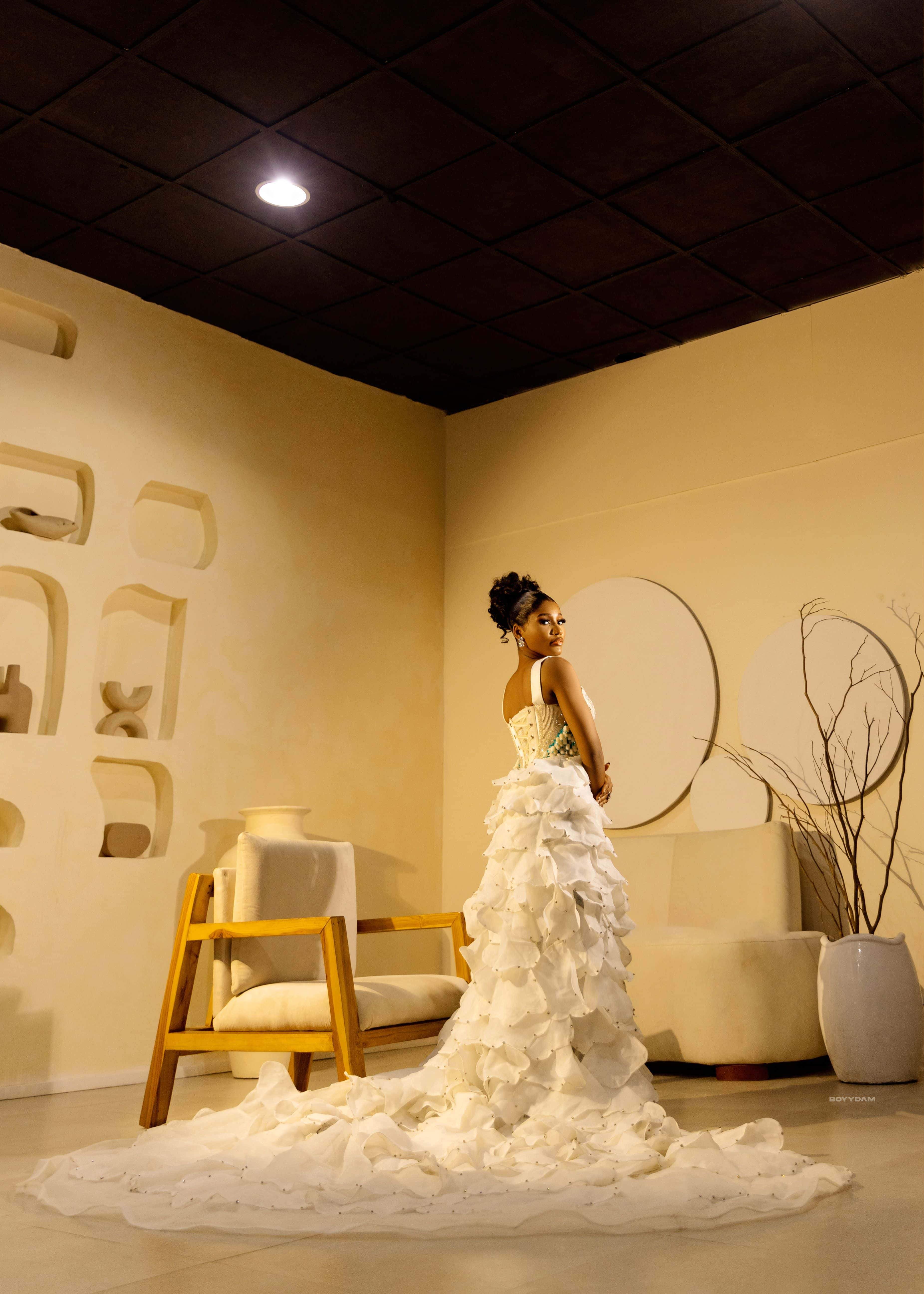 Empty atelier with gown